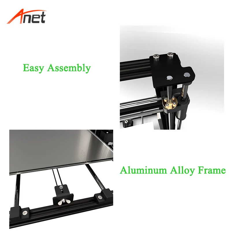 Полусобранный 3D принтер FDM Настольный Anet A8 plus лучшая печать ТПУ нить 3d DIY набор с