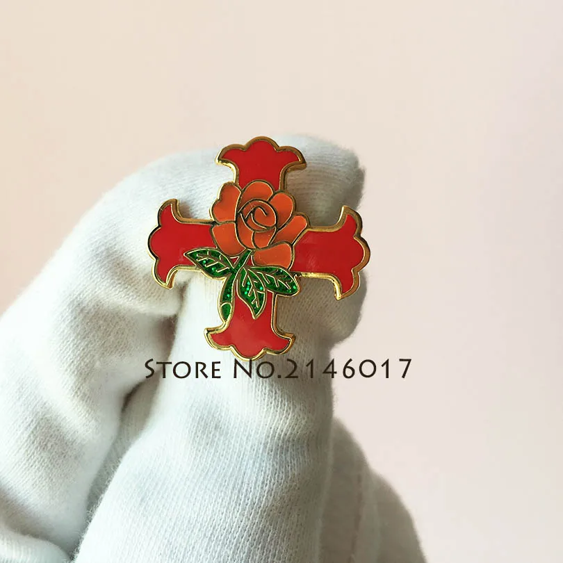 ПРОДВИЖЕНИЕ Значок Free Masons с эмалью, масонская булавка, рыцарская школа шотландского права, крест Константина, красная блестящая булавка-брошь.