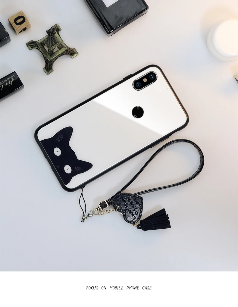 BONVAN закаленное Стекло чехол для xiaomi Redmi 5 5A 5 плюс s2 case милый чехол с изображением котов чехол на Redmi Note 5 Pro Сердце кисточкой чехол для телефона случай защиты чехлы на редми телефон