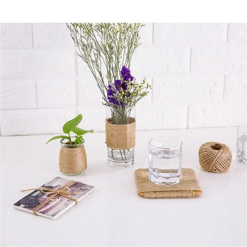 2 мм натуральный джутовый шпагат веревка из конопляной веревки Подарочная 6 видов