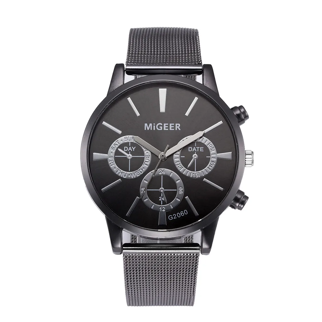 Мужские классические часы наручные reloj hombre со стальным ремешком кварцевые