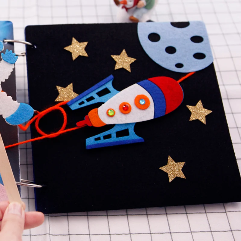 DIY история космическая книга раннего обучения обучающий материал набор легко ручной работы Войлок ремесло мой первый комплект книга для детей игрушки