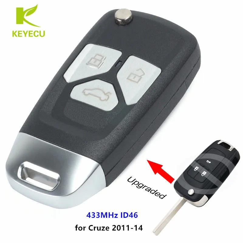 KEYECU Замена новый 3 кнопки Модернизированный Флип дистанционный брелок 433 МГц ID46