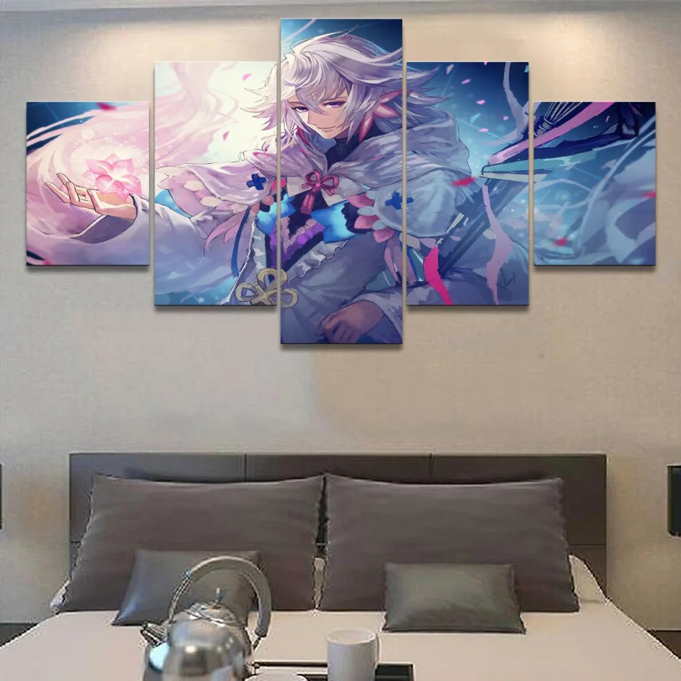 

Wall Art Home Decorative Modular Picture 5 Pieces Anime Fate Grand Order Merlin Prints Poster Canvas Paintings Living Room Frame