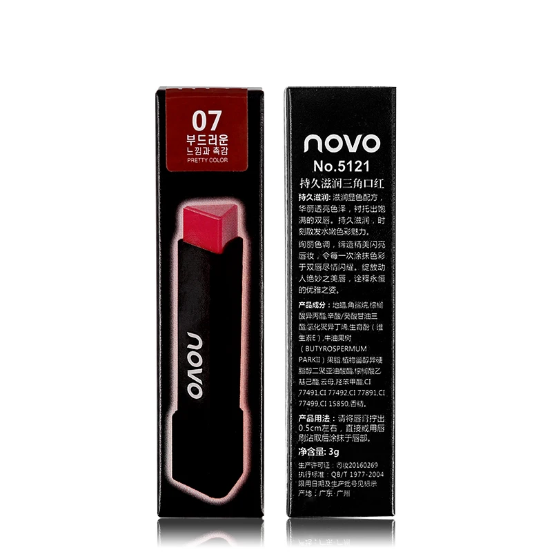 NOVO Lip Makeup Moisturizing Triangle Lipstick Nutritious Matte Velvet Persistent Stick |
