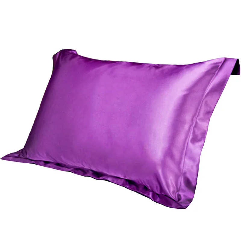 purple 48x74cm Шелковая атласная наволочка, наволочка для кресла, удобная, чистая, имитирующая наволочка, Наволочка на стул - Цвет: purple 48x74cm