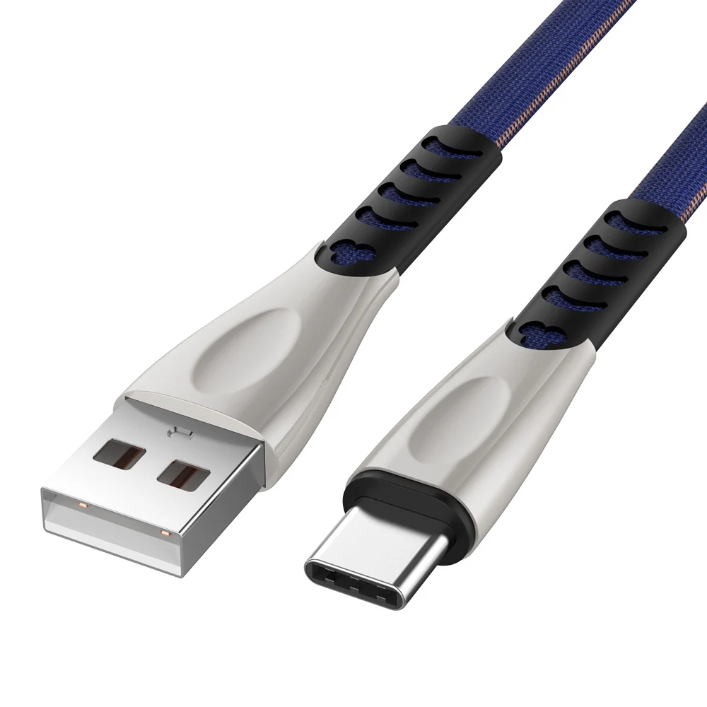 Синий Robotsky usb-кабель 2.4A type C Micro Быстрая зарядка для samsung S9+ S8 Xiaomi Mi8 huawei mate 10 USBC MicroUSB Весенняя дата-линия - Цвет: Синий