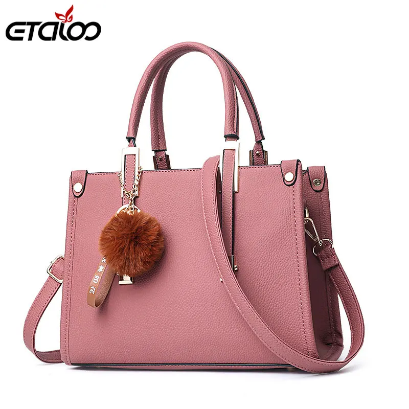 pink Модные новые стильные женские сумки из искусственной кожи, сумка-мессенджер на одно плечо с диагональной вышивкой - Цвет: pink