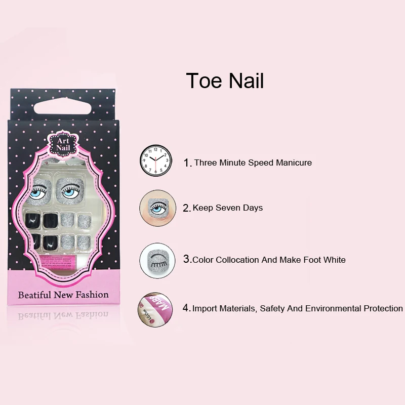 Короткие круглые Типсы для дизайна ногтей 24 шт. УФ гель серые глаза дизайн