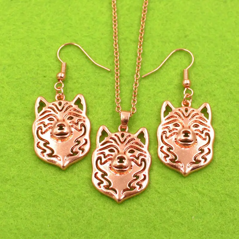 Наборы украшений в форме животных для собак Сиба-ину mdog ожерелье серьги-капельки