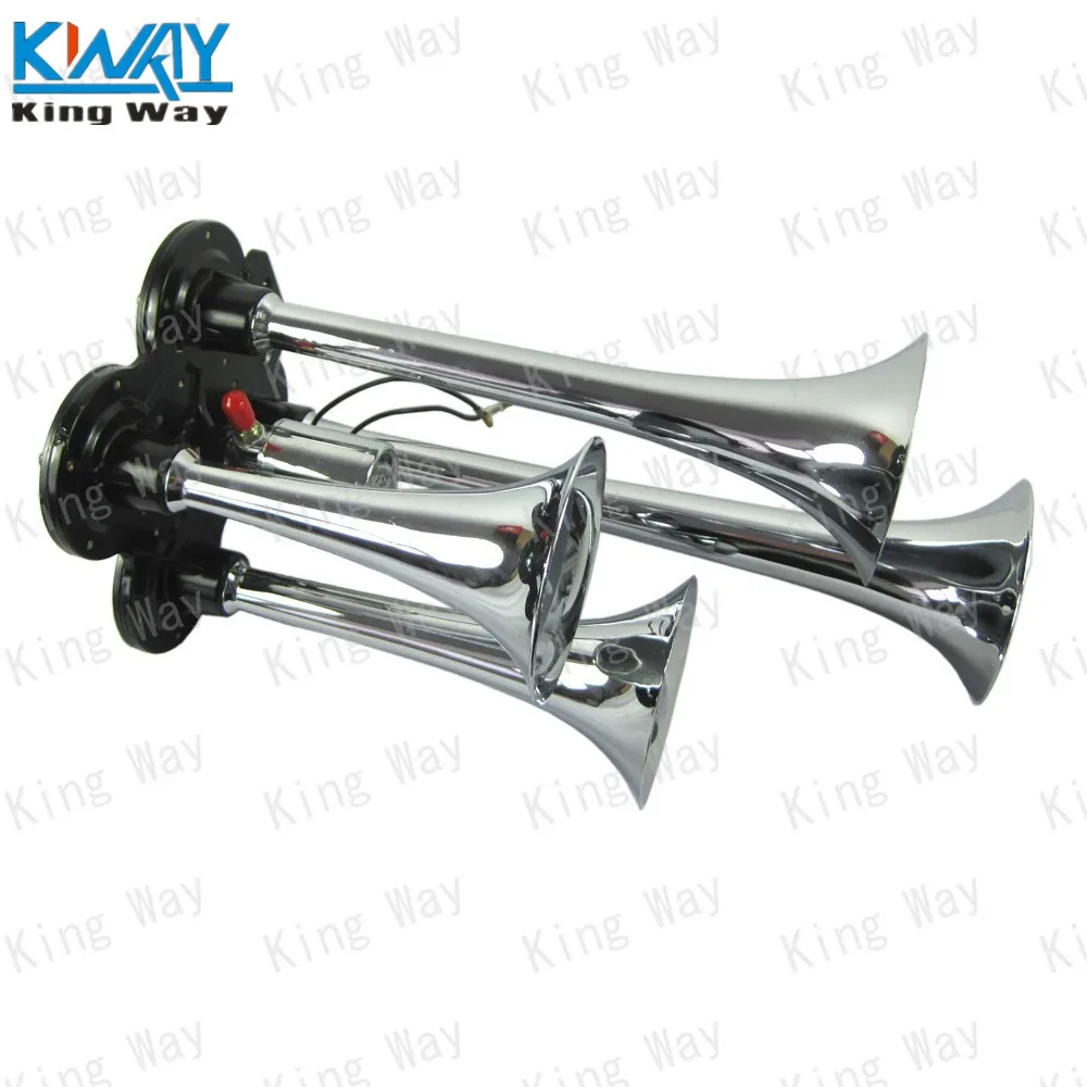 Бесплатная доставка King Way Chrome четыре трубы компактный воздушный гудок для поезда