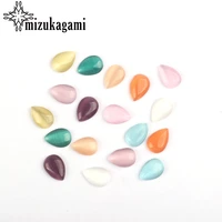 610mm natural stone beads small flat smooth tear water drop cats eye stone beads for diy jewelry making finding accessories