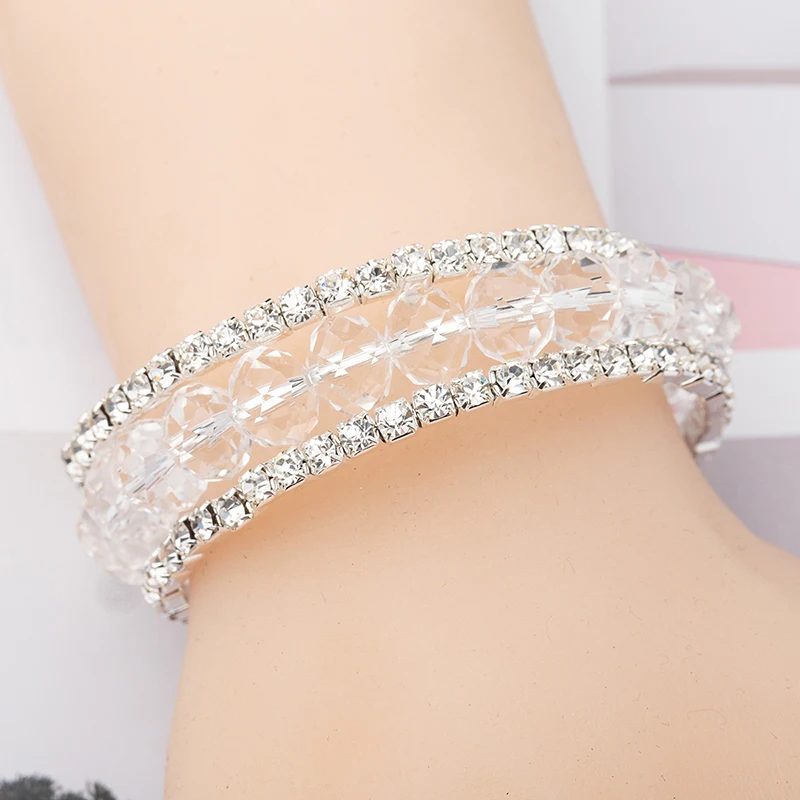YFJEWE Новый Модный свадебный элегантный браслет для невесты с кристаллами