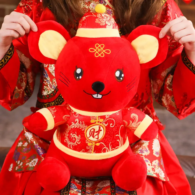 Год крыс каваи Китай платье талисман крыса плюшевая мышь в Танг костюм мягкие игрушки китайский год вечерние украшения подарок