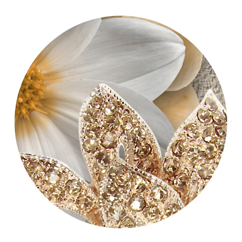 Пользовательские обои настенная ткань 3D роскошные золотые украшения цветок