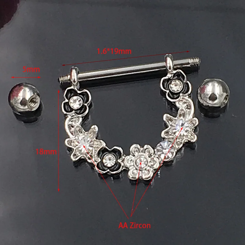2 шт. женские бриллиантовые Пирсинг 14G 316L|nipple piercing|piercing nipplenipple piercing shield |