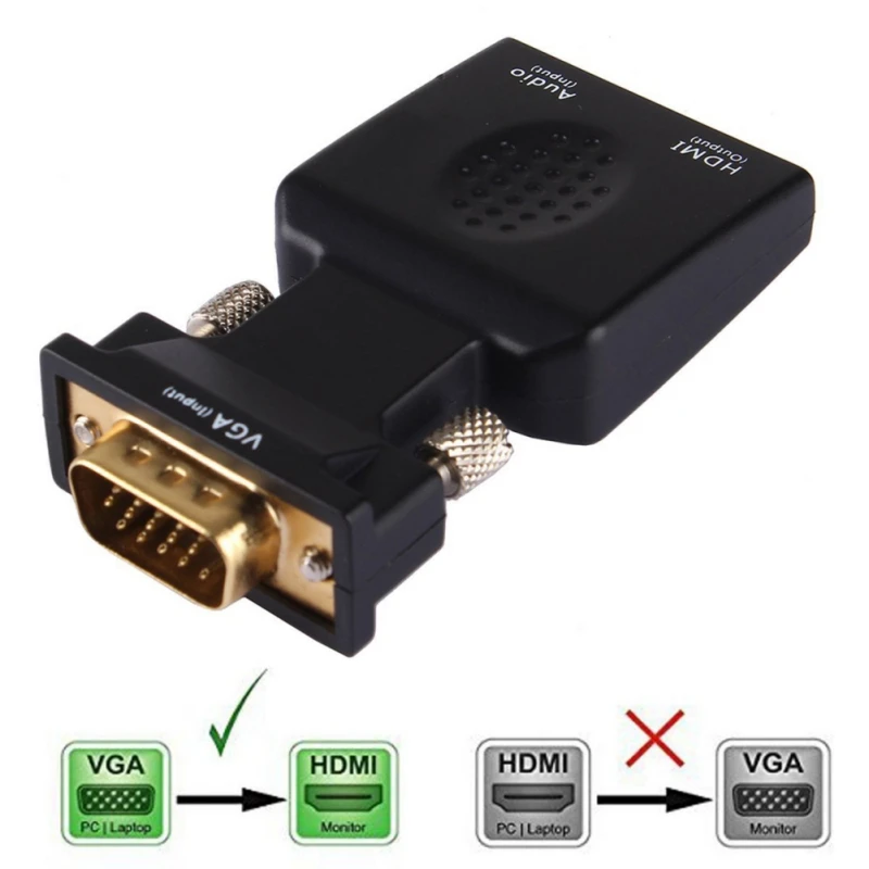 Адаптер VGA HDMI 1080 P конвертер микро интерфейс папа мама с AUX аудио портом для