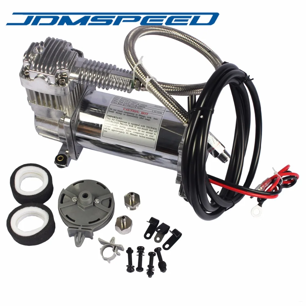 JDMSPEED Нью-дисплей 150 фунтов на квадратный дюйм воздушный компрессор 1/" шланг комплект 12V для поездок на поезде, рога мешок подвеска