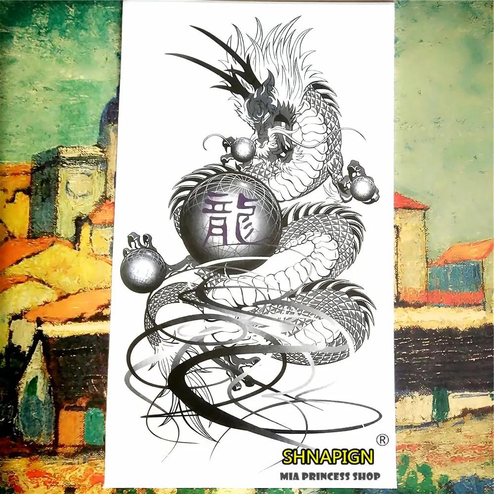 SHNAPIGN Dragon Ball временная татуировка боди-арт, флеш-тату, наклейка s 17*10 см, водостойкая, фальшивая татуировка, автомобильная Наклейка на стену