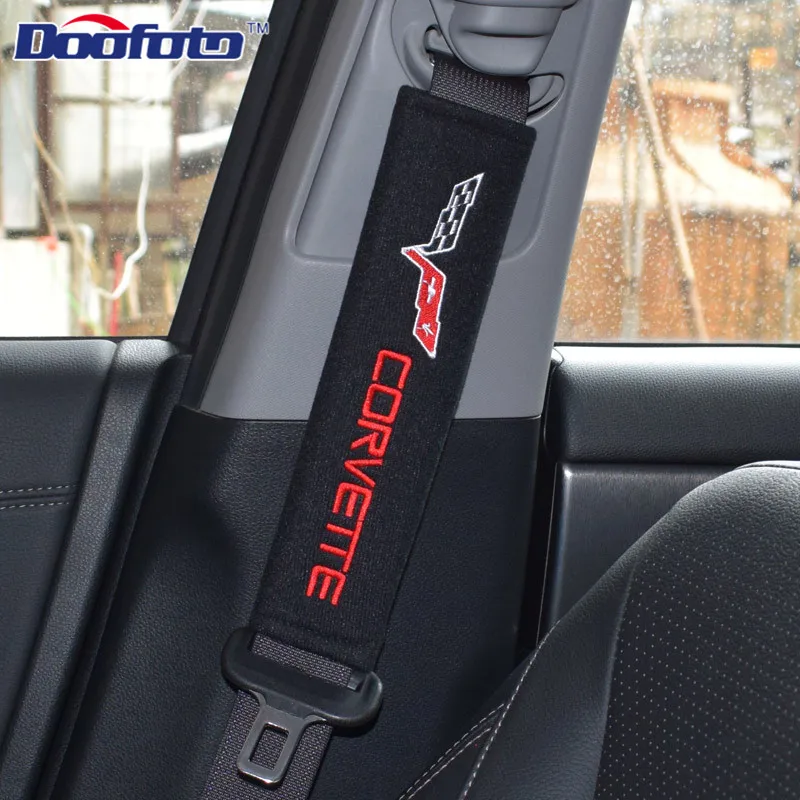 Авто Вышивка Логотип ремень безопасности значок Наклейка Обложка для Chevrolet Corvette