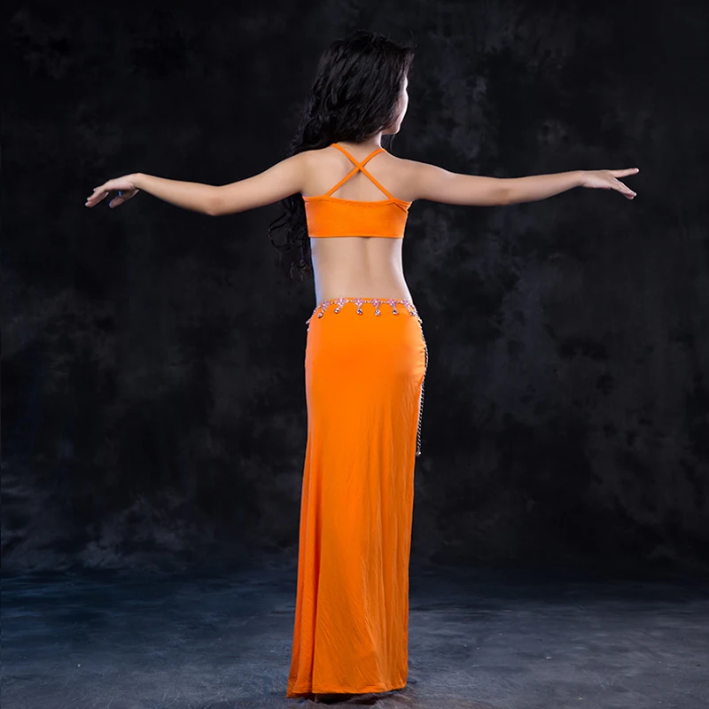 

Children'S Belly Dance Costume Set Tops+Skirt 2 Pieces/ Set For Girls Competition Dancing Suit Modal Fabric Belly Dance Set