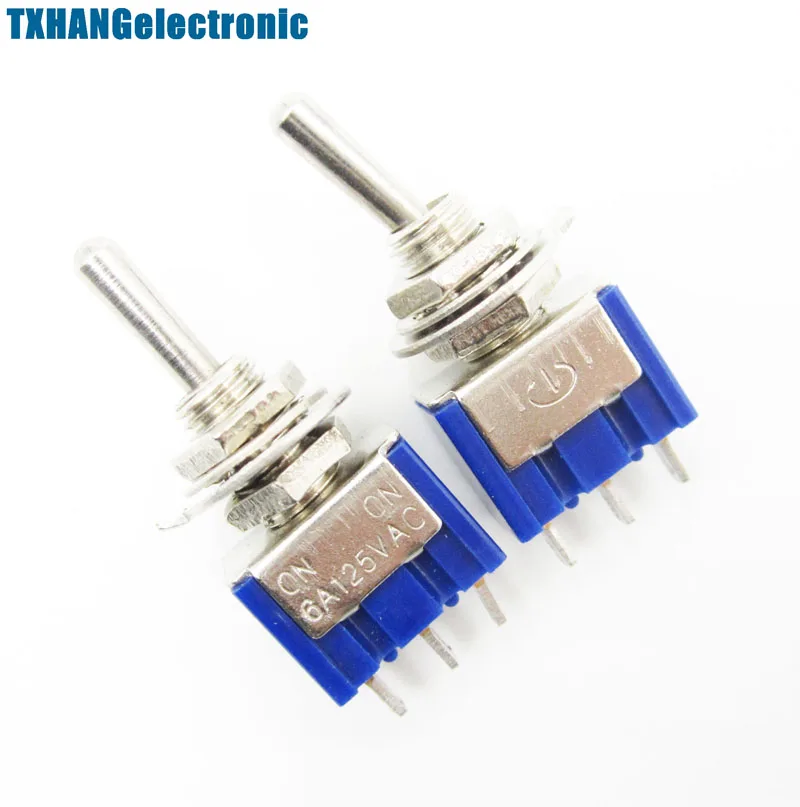 10 шт. мини 6A 125VAC SPDT mts-102 3 Pin 2 позиционные вкл-ВКЛ тумблеры Practic