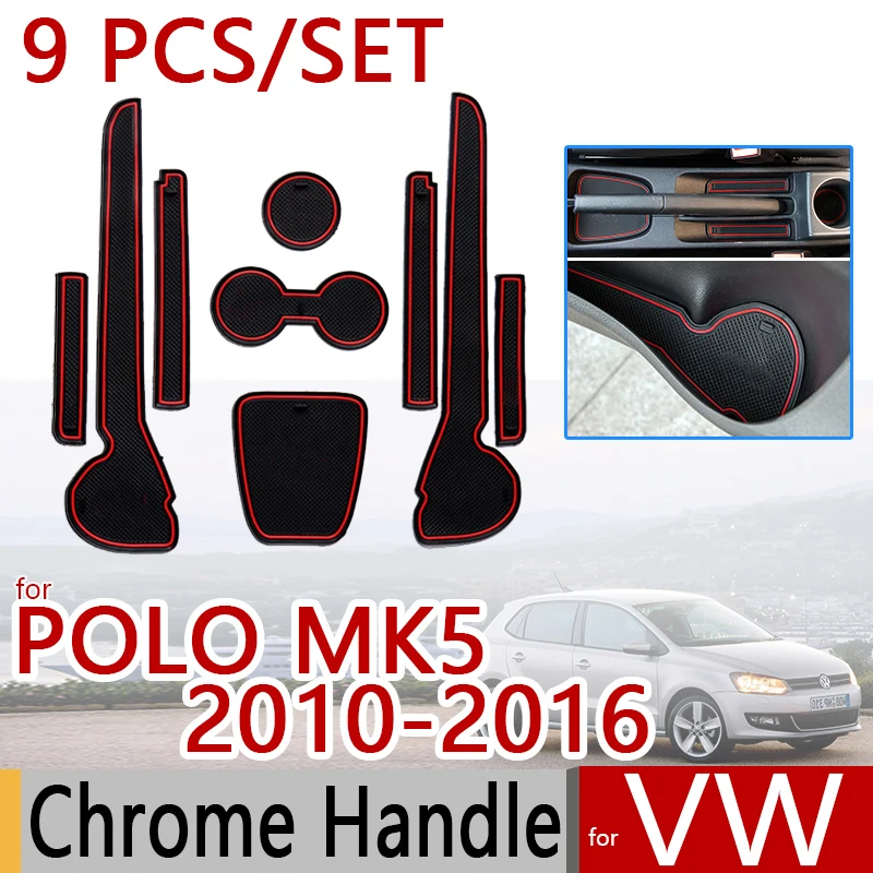 Для Фольксваген Поло MK5 2010-2016 противоскользящая резиновая чашка коврик для двери