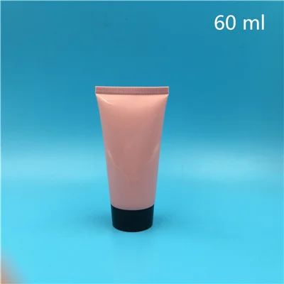 60 ml pink black 100 шт 60 мл синий розовый фиолетовый пустые пластиковые тюбики бутылки многоразовые Пустые Косметические Контейнеры упаковка черная крышка - Цвет: 60 ml pink black
