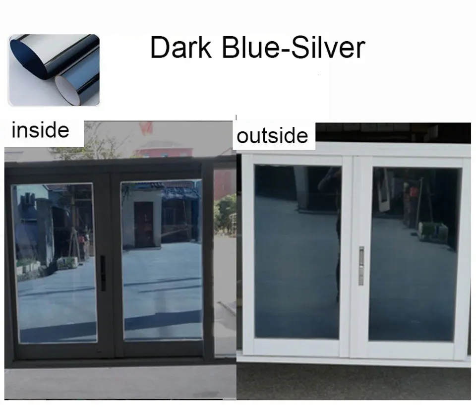 Dark Blue 40 x 100cm Серебряное Солнечное Зеркало декоративная виниловая пленка односторонняя пленка для окна непрозрачная наклейка Оттенок анти-УФ отражающая домашний офисный Декор «здания» - Цвет: Dark Blue 40 x 100cm
