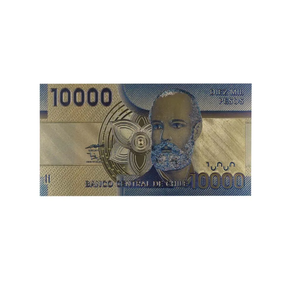 Продукт бумажные деньги Чили золотые банкноты 24 к золотые банкноты домашняя декоративная Золотая фольга красочные Чили банкноты Поддельные Банкноты