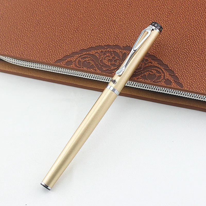 Jinhao 301 бизнес-Роллер шариковые ручки металлический Серебряный Зажим для письма Алмазная шариковая ручка школьные канцелярские ручки подарки поставка