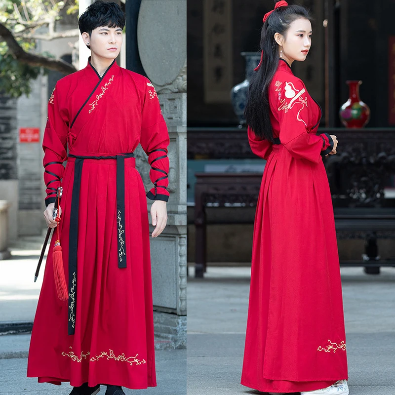 Мужской костюм Hanfu Женский сценический костюм Han Ele Мужская t одежда для выступлений мужской Традиционный китайский стиль Национальный комплект одежды DN3509