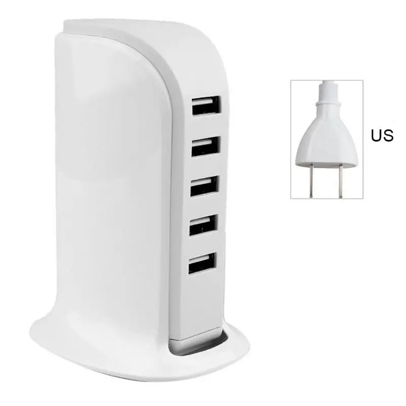 США GT Универсальный 5 портов Мульти USB Зарядное устройство Док-станция для мобильного телефона настольное настенное домашнее зарядное устройство s EU US Plug - Тип штекера: США