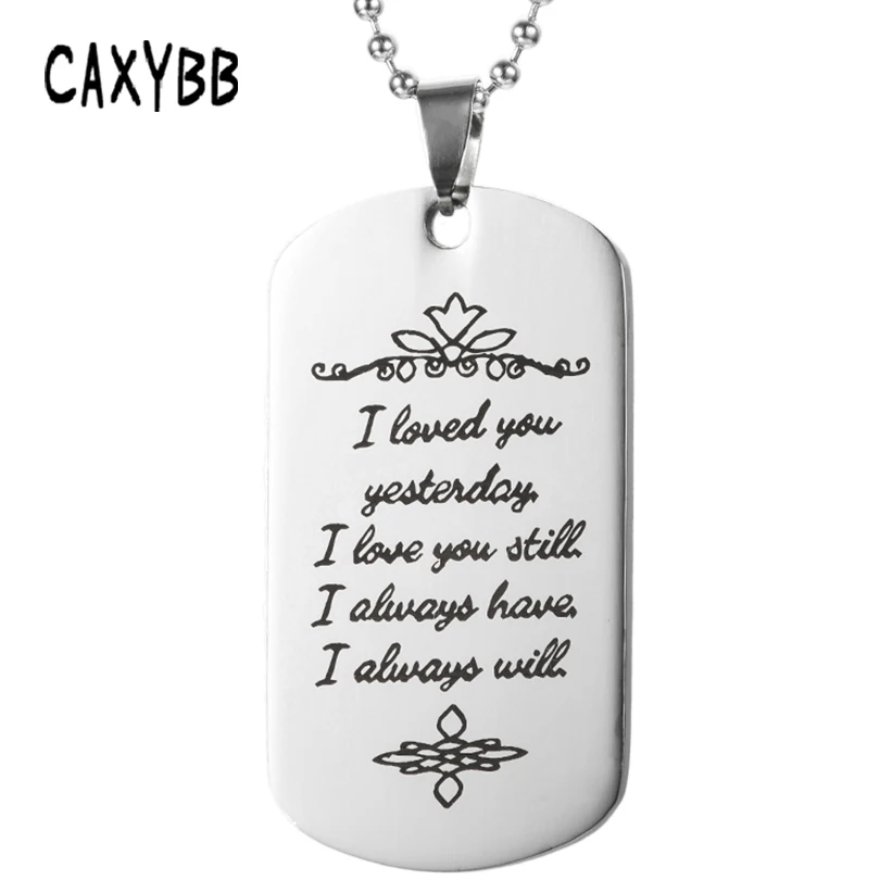 Модное ожерелье Caxybb из нержавеющей стали в стиле милитари |