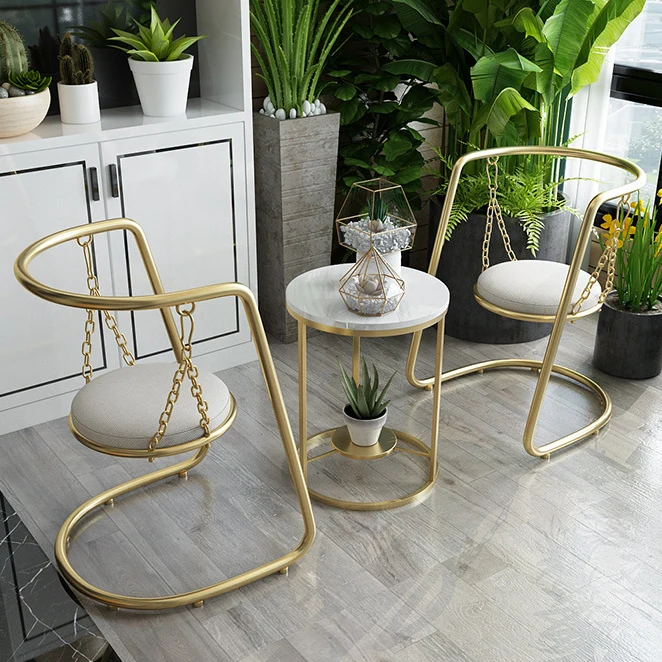 Обеденный кресло железно-современного искусства Simple Home кресло-качалка модные креативные для отдыха гостиная стулья Кофе Чай магазин