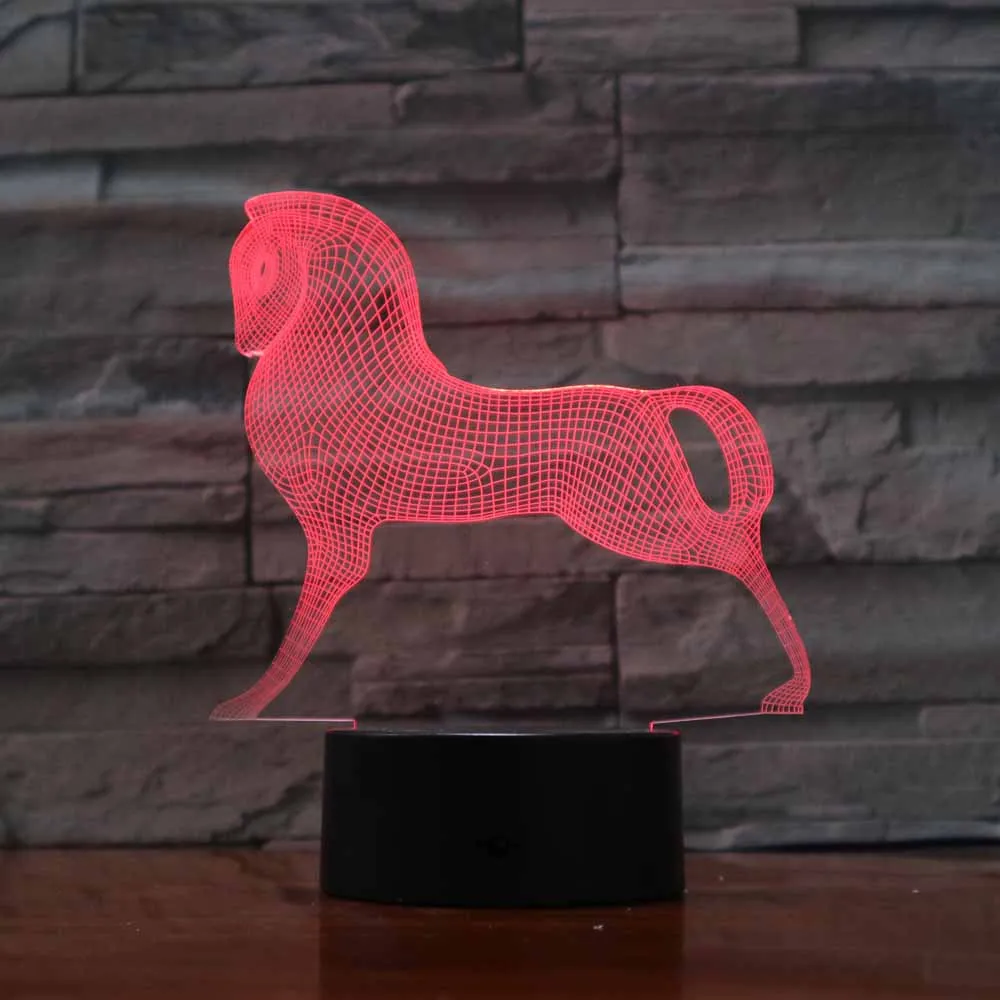 Разноцветная светодиодная 3d лампа в виде овец ночсветильник креативные