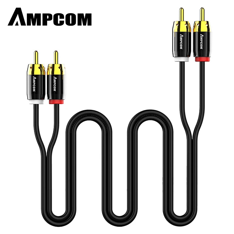 AMPCOM 2RCA на 3 5 мм RCA кабель превосходный аудиокабель Позолоченный разъем штекер R/L Aux