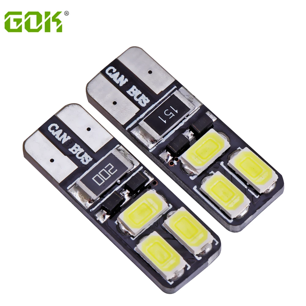 Бесплатная доставка 100 шт./лот авто LED T10 led canbus W5W t10 6smd 5630 5730 Светодиодная лампа без