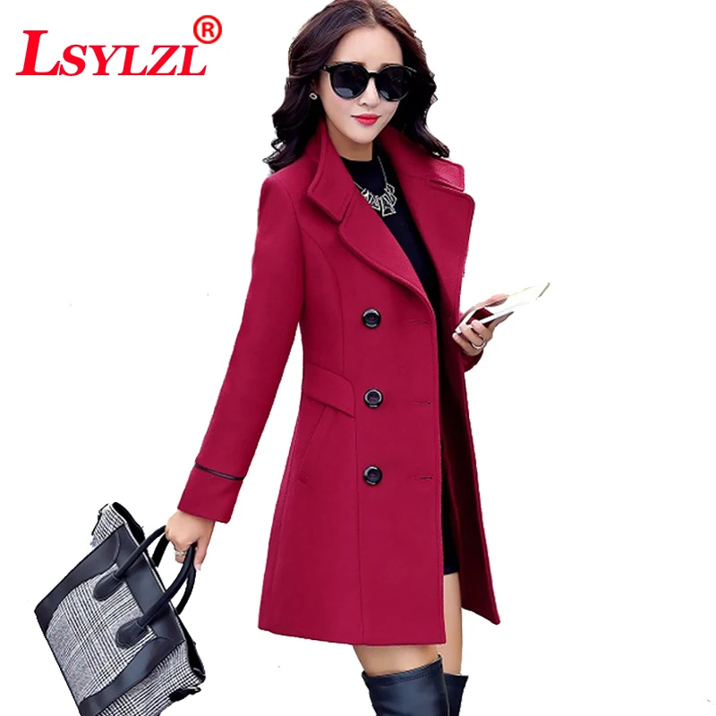 Осень зима 2020 новое модное женское Шерстяное Пальто двубортное пальто