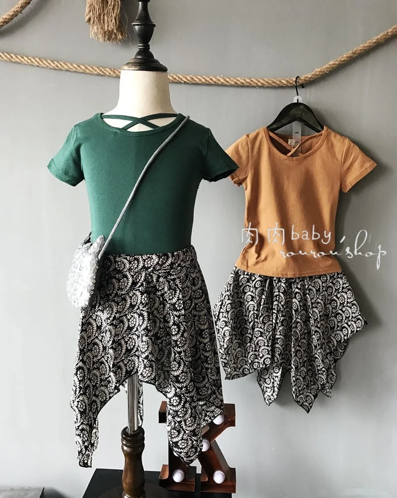 2 шт. Детские шифоновые брюки с перекрестным воротником в богемном стиле|clothes