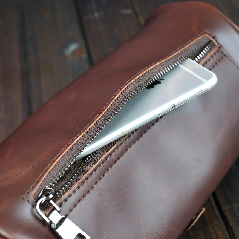 Известный бренд, кожаная мужская сумка, Повседневная Деловая кожаная мужская сумка, винтажная мужская сумка через плечо, Мужская цилиндрическая сумка