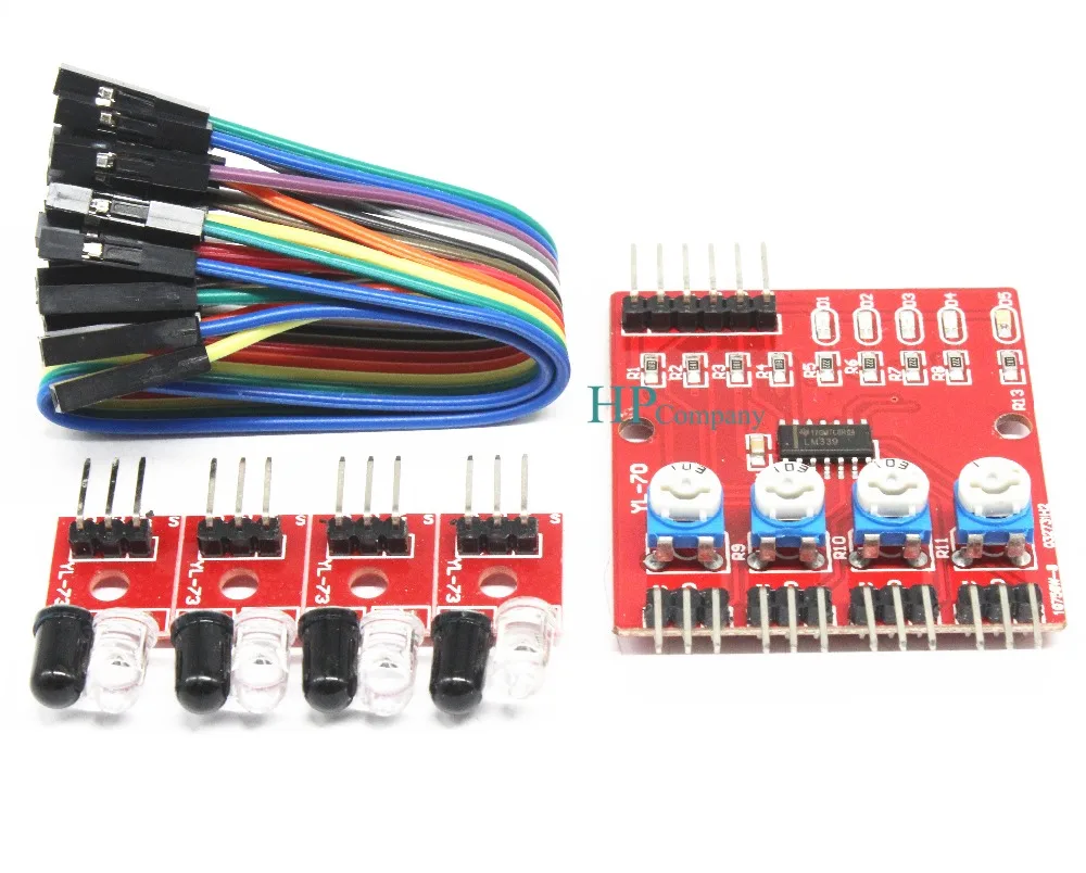Четырехходовой 4 канала инфракрасный датчик отслеживания Линия электропередачи