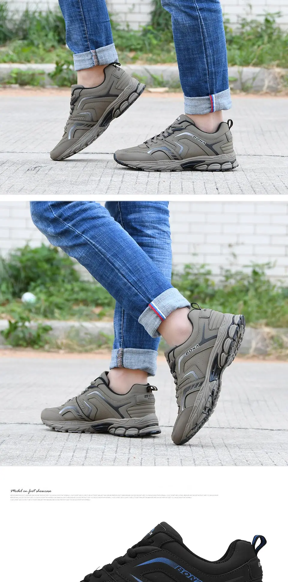 BONA/дышащие кроссовки; мужская повседневная обувь; chaussure homme; модные кроссовки; мужская обувь на плоской подошве со шнуровкой; zapatillas mujer Zapatos De Hombre