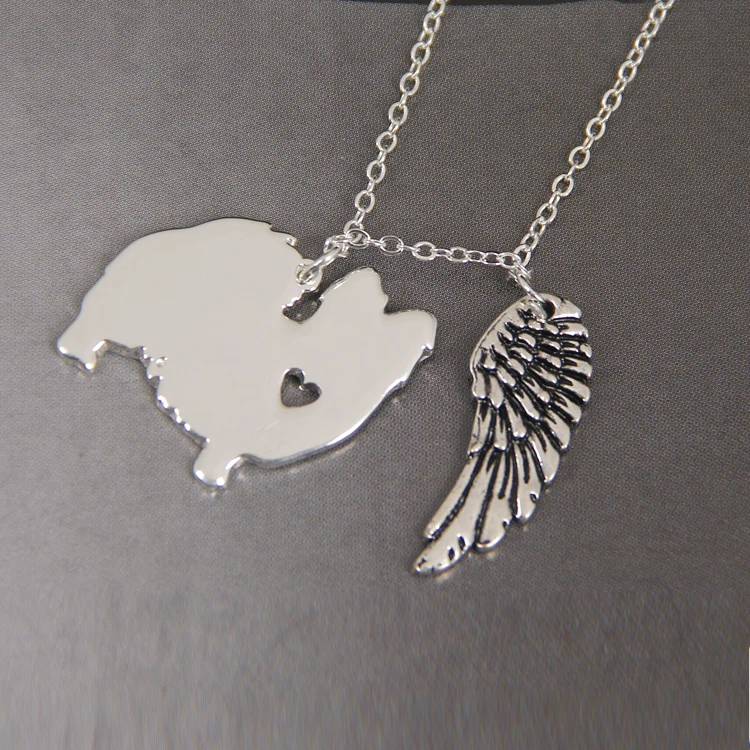 Женское Ожерелье бабочка с подвеской в виде щенка сердца собаки|necklaces & pendants|dog