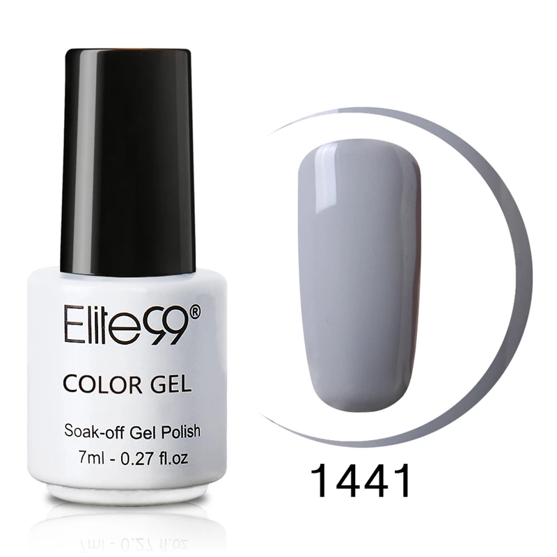 EG1441 Grey Elite99, 7 мл, косметический гель для ногтей, сделай сам, замачиваемый, УФ Led, гель для ногтей, эмаль, Гель-лак, лак, Гель-лак для ногтей,, дизайн ногтей, макияж - Цвет: EG1441 Grey