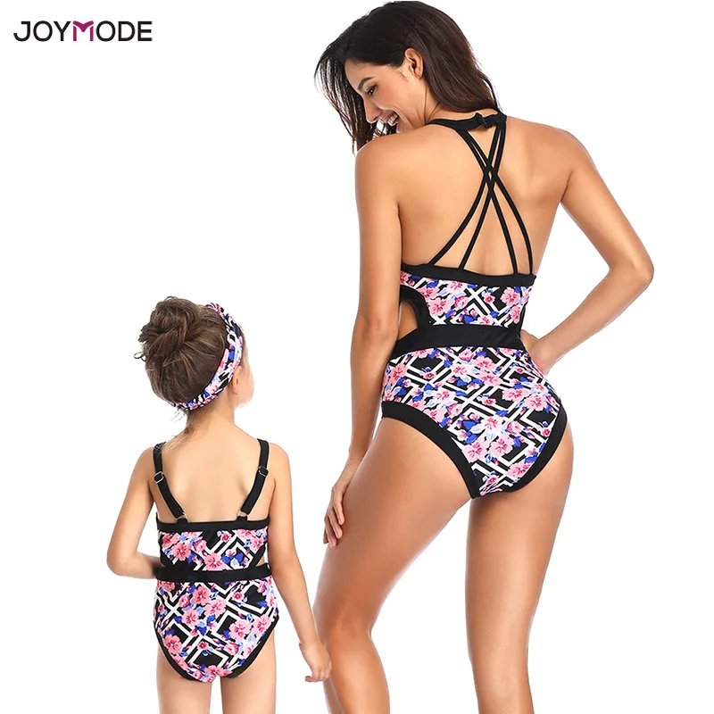 JOYMODE купальный костюм для мамы и дочки женский семейный цельный бикини цветочный