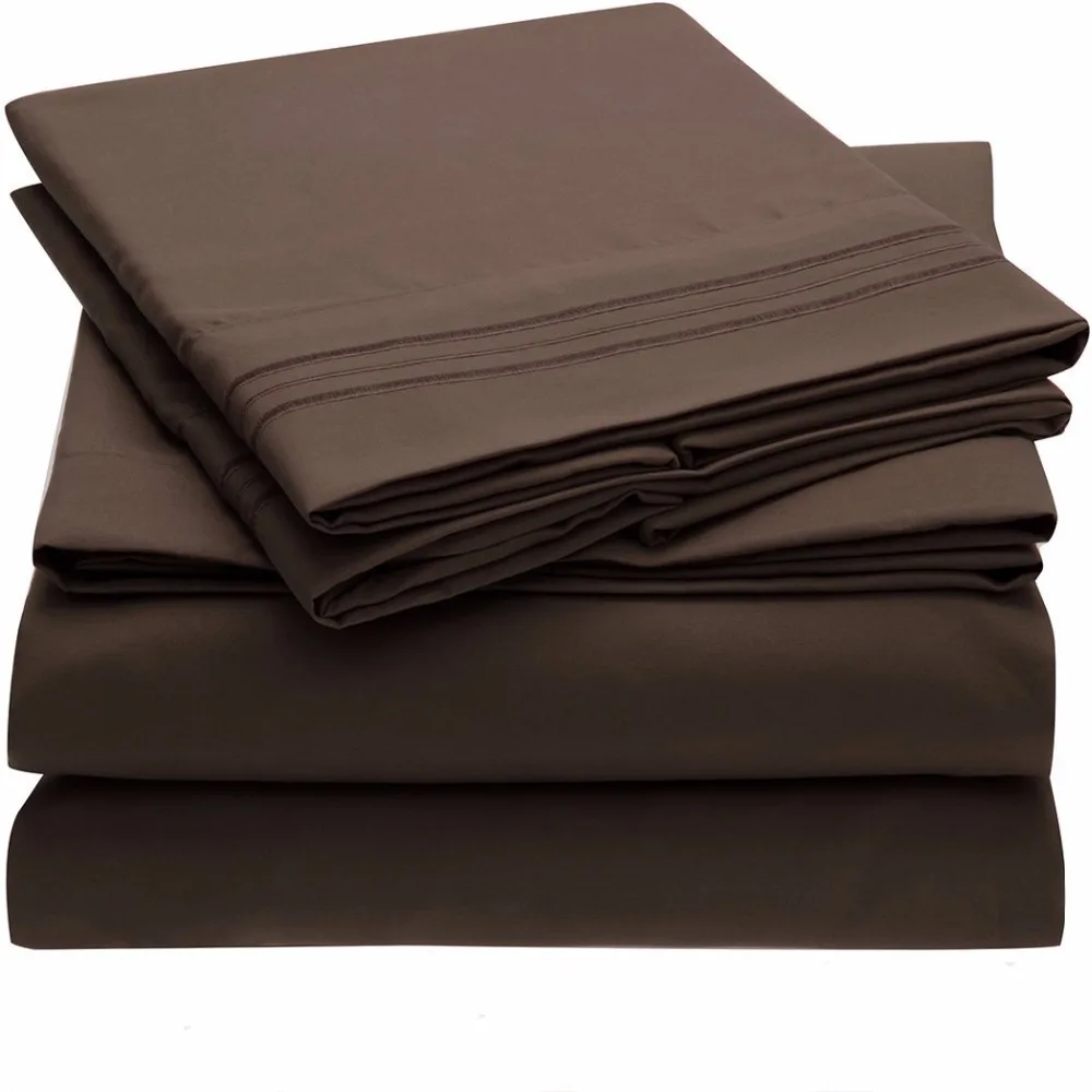 Отель soild Постельное белье установлены плоский лист наволочка 3/4 шт. нам Размеры