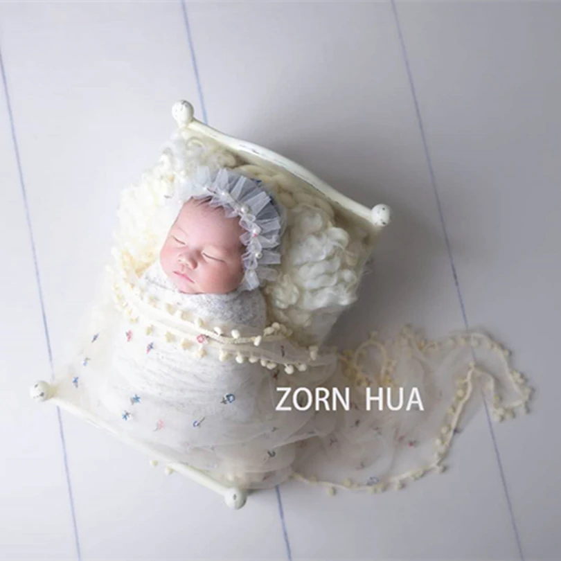 Handmade Stretch Wrap and Ruffer Hat Outfit Baby Boy Overall Newborn Bonnet Set Vintage Lace Photography Props | Детская одежда и