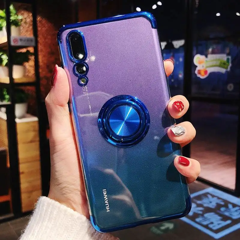 Чехол для Huawei P20 lite Pro Nova 3 4 металлический кольцевой держатель магнитный