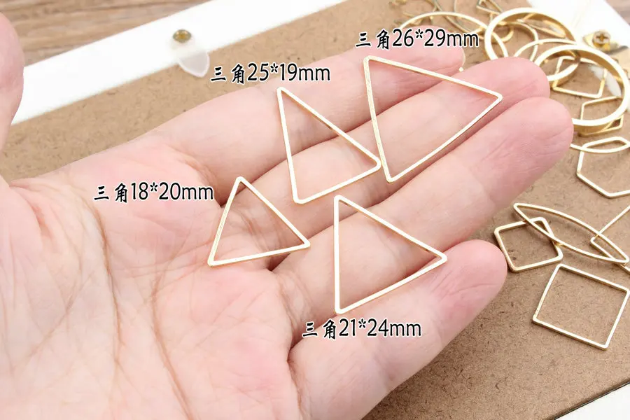 Ritoule DIY геометрические треугольные медные золотые серьги zhengfangyuan минималистичные